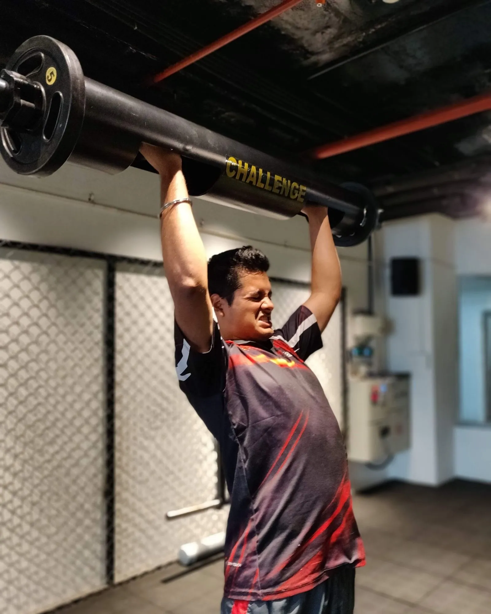 Overhead barbell press